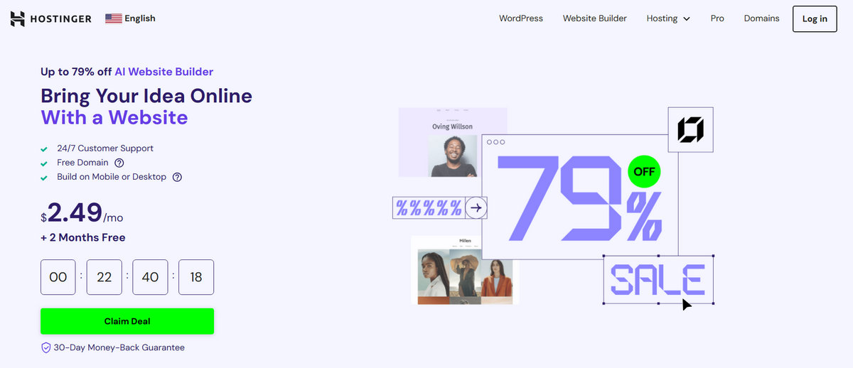 Hostinger website homepage